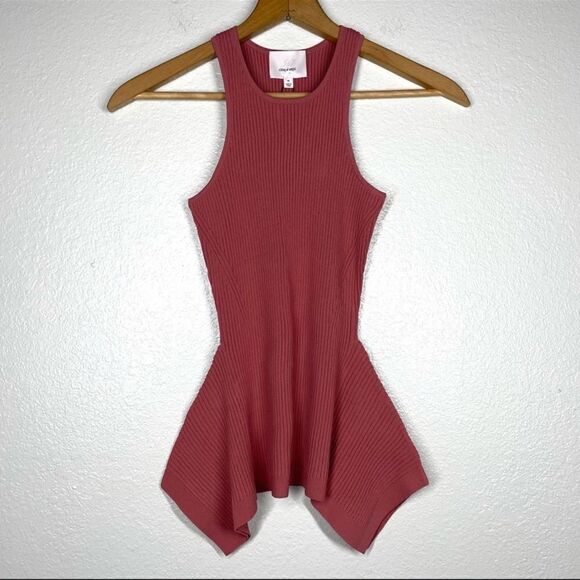 NWT Cinq a Sept Ellen Sleeveless Rib Knit Rosewood M - Picture 2 of 8